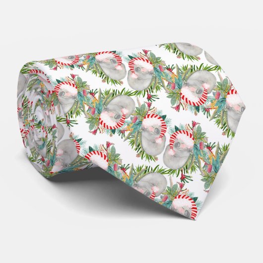 コアラのクリスマス ホワイト ネクタイ (ロール)