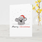 コアラのクリスマス　雪　冬　動物　コアラたち カード (黄色い花)