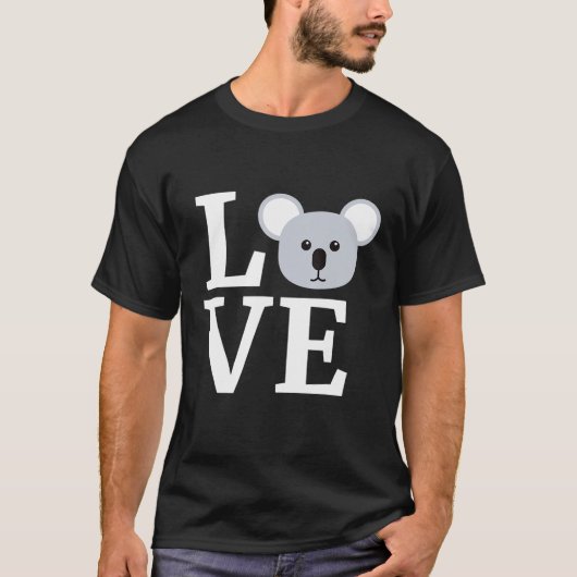 コアラのグラフィックが大好き Tシャツ (正面)