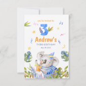 コアラのサファリ動物、コアラの誕生日 招待状 (正面)