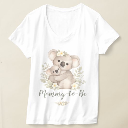 コアラのスナップ コテージコア マタニティベビーシャワー Tシャツ (レイダウン)