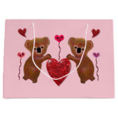 コアラのハートのギフトバッグ ラージペーパーバッグ (正面)