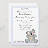 コアラのブロック 招待状 (正面/裏面)