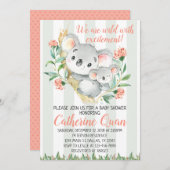 コアラのベビーシャワーの招待状の招待 招待状 (正面/裏面)