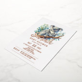 コアラのベビーシャワー 箔招待状 (回転した状態)