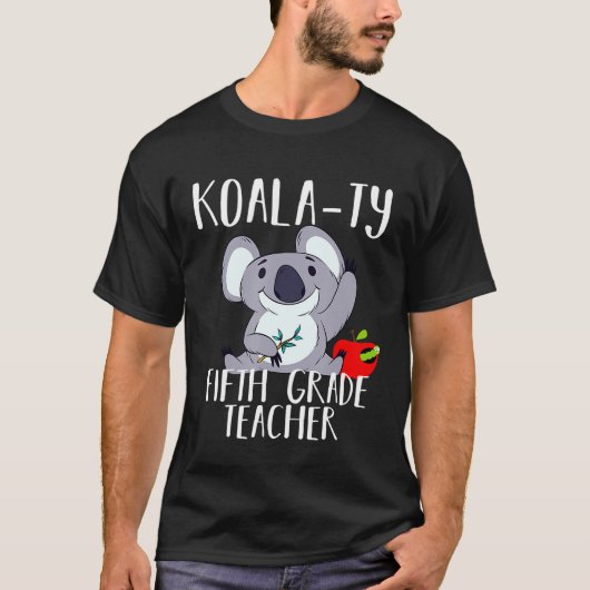 コアラの五年生の先生 学校の5年生の先生 コアラ Tシャツ (正面)