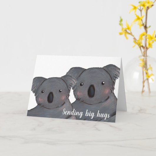 コアラの大きなハグを送ります カード (黄色い花)