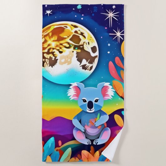 コアラの月夜 ビーチタオル (正面)