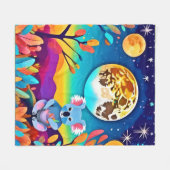 コアラの月夜 フリースブランケット (正面(横))