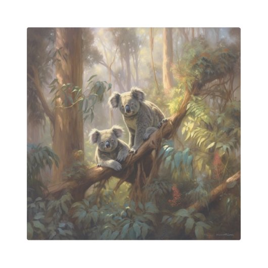 コアラの森の夢 メタルプリント (正面)