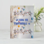 コアラの水彩画 誕生日おめでとうカード 招待状 (スタンド正面)