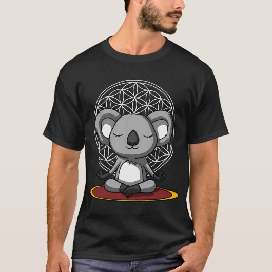 コアラの瞑想 Tシャツ (正面)