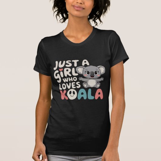 コアラの素敵な贈り物を愛しているだけの女の子 Tシャツ (正面)