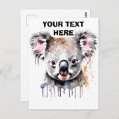 コアラの肖像画 ポストカード (正面/裏面)