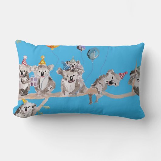 コアラの誕生日パーティー かわいいコアラ 子供用クッション ランバークッション