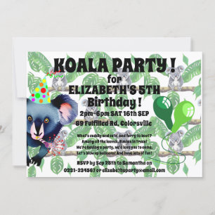 コアラの誕生日パーティー 招待状