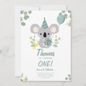 コアラの誕生日招待状 招待状 (正面)