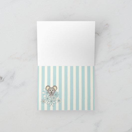 コアラの誕生日 / 赤ちゃん男の子のシャワーお礼カード サンキューカード (内部)