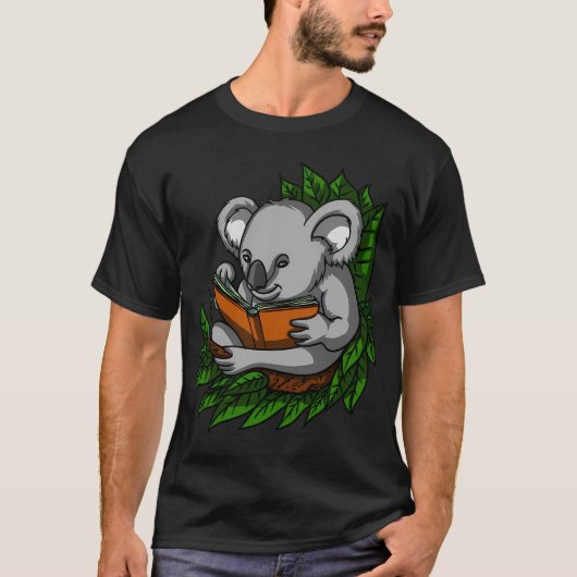 コアラの読書 Tシャツ (正面)