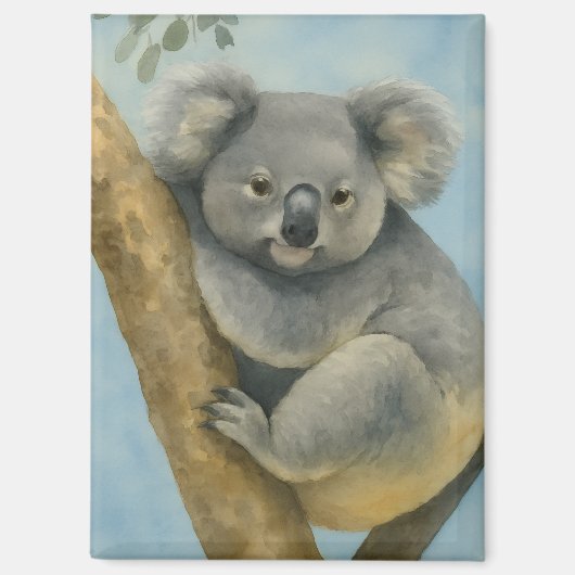 コアラの静寂 – 水彩画の野生動物 マグネット (正面)