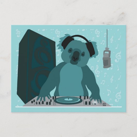 コアラの音楽DJ ポストカード (正面)