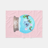 コアラは可愛いスノーグローブピンクのブルー フリースブランケット (正面(横))