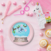 コアラは可愛いスノーグローブピンクガーリー色 ペーパープレート (パーティー)