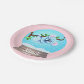 コアラは可愛いスノーグローブピンクガーリー色 ペーパープレート (アングル)