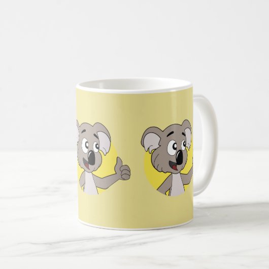 コアラは漫画のコーヒーマグをクマ コーヒーマグカップ (正面右)