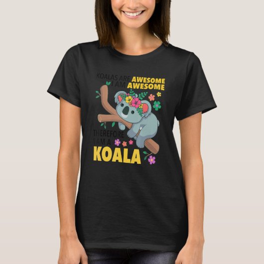 コアラは素晴らしコアラ熊のユーモアを解く Tシャツ (正面)