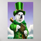 コアラは緑の服を着ている | AIアートポスター ポスター (正面)