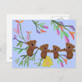 コアラぶら下がったスのアウト ポストカード (正面/裏面)