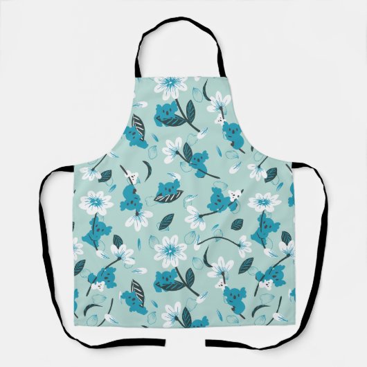 コアラよくはしゃぐ柄かわいい動物と自然アート エプロン (正面)