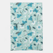 コアラよくはしゃぐ柄かわいい動物と自然アート キッチンタオル (縦)