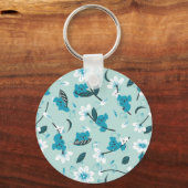 コアラよくはしゃぐ柄かわいい動物と自然アート キーホルダー (裏面)