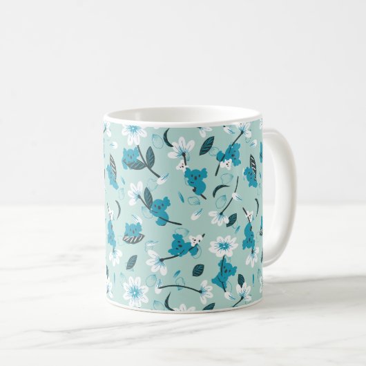 コアラよくはしゃぐ柄かわいい動物と自然アート コーヒーマグカップ (正面右)