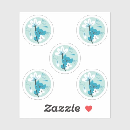 コアラよくはしゃぐ柄かわいい動物と自然アート シール (シート)