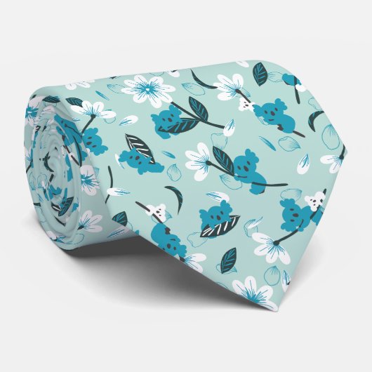 コアラよくはしゃぐ柄かわいい動物と自然アート ネクタイ (ロール)