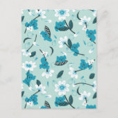 コアラよくはしゃぐ柄かわいい動物と自然アート ポストカード (正面)