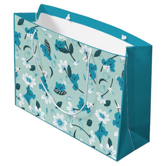 コアラよくはしゃぐ柄かわいい動物と自然アート ラージペーパーバッグ (裏面アングル)