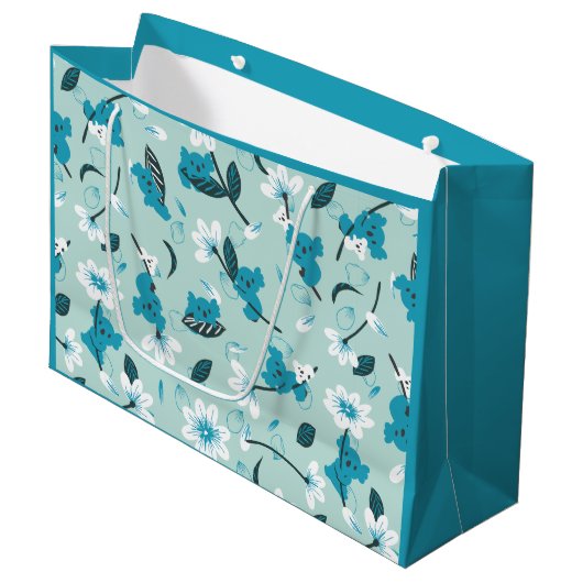 コアラよくはしゃぐ柄かわいい動物と自然アート ラージペーパーバッグ (正面アングル)