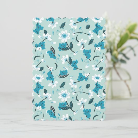 コアラよくはしゃぐ柄かわいい動物と自然アート 招待状 (スタンド正面)