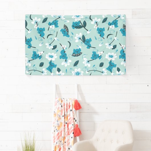 コアラよくはしゃぐ柄かわいい動物と自然アート 横断幕 (インサイチュ)