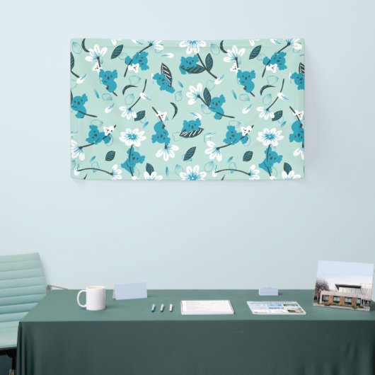 コアラよくはしゃぐ柄かわいい動物と自然アート 横断幕 (トレードショー)