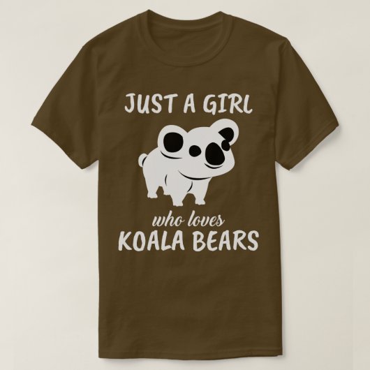コアラを愛する女の子がクマ Tシャツ (デザイン正面)