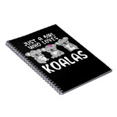 コアラを愛する女の子がコアラに贈り物 ノートブック (右側)