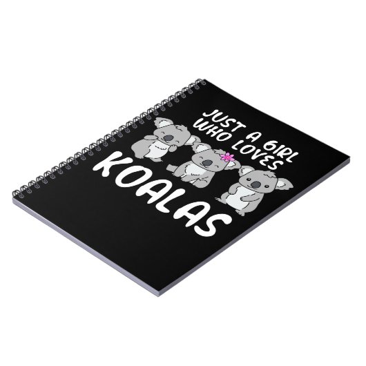 コアラを愛する女の子がコアラに贈り物 ノートブック (左側)