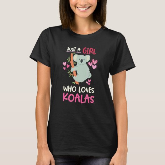 コアラを愛する女の子 Tシャツ (正面)