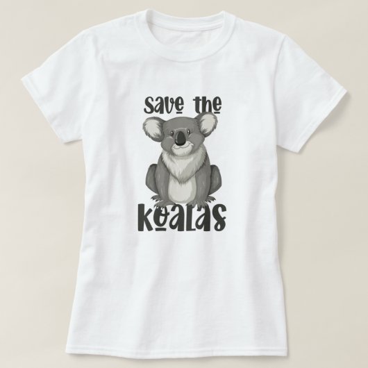 コアラを救えTシャツ Tシャツ (デザイン正面)