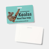 コアラを救おう バッジ (正面＆裏面)